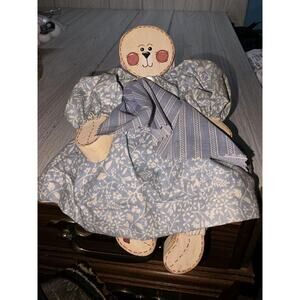 Vtg Wood Articulated Doll Handmade Shelf Sitter Farmhouse Country Primitive